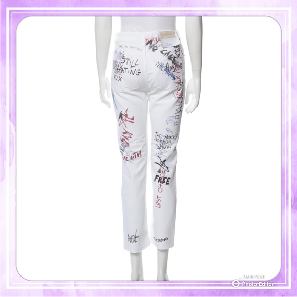 IRO Garcon Slim High Rise Jeans in Mary Graffiti - Picture 2 of 6